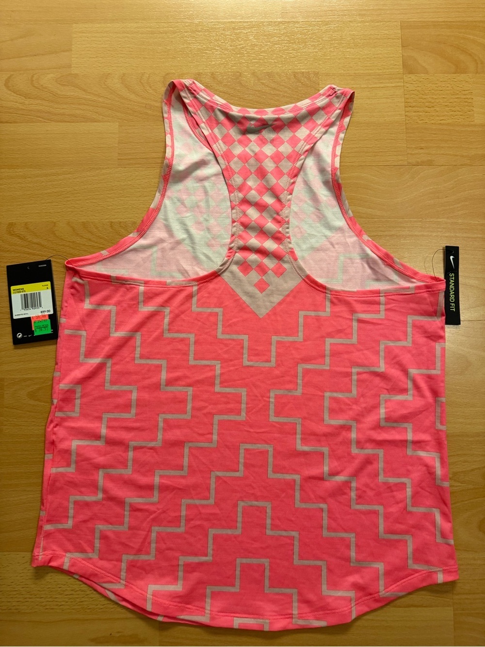 NWT Nike Pink Geometric Active Tank Top - Picture 2 of 2